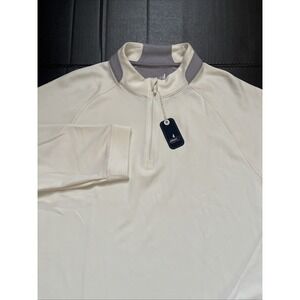 Johnnie O Performance Griggs Quarter Zip Pullover Sweater Ivory Size L $198 New
